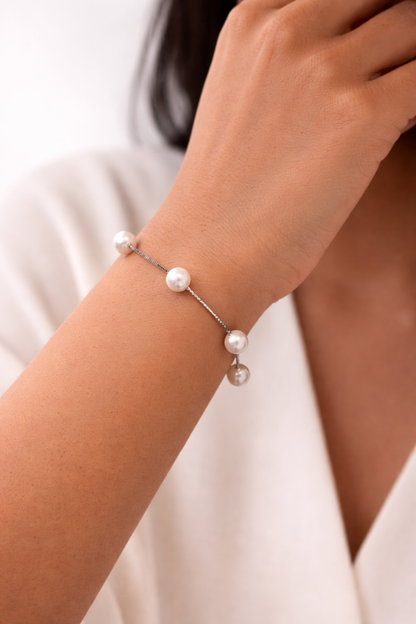 Silver Pearl Bracelet