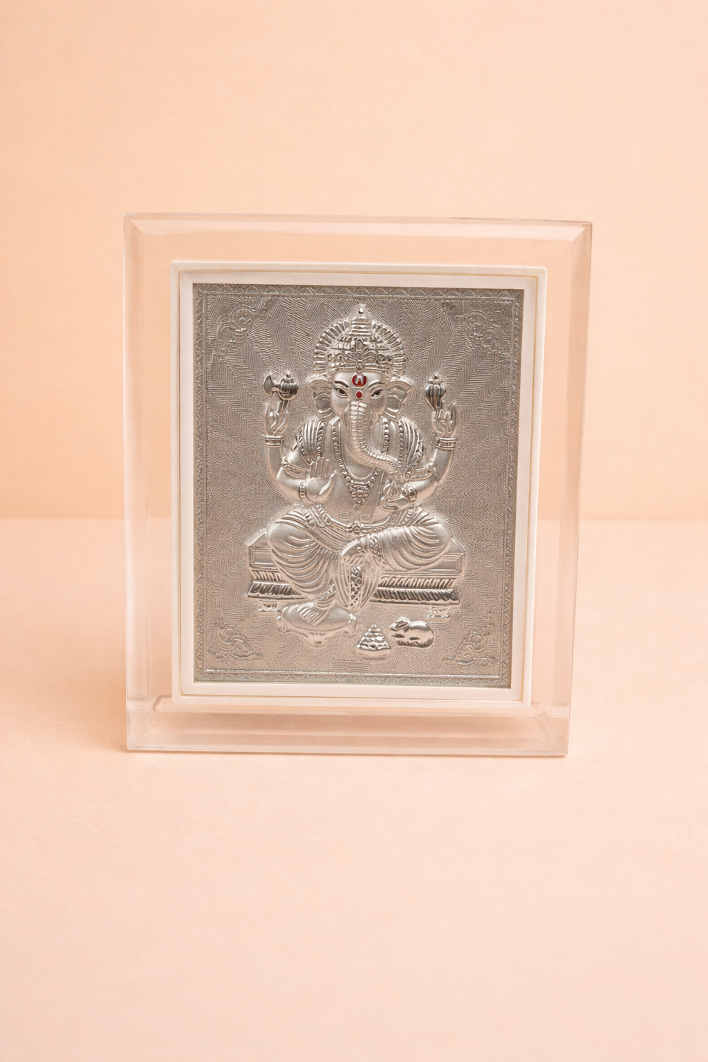 Pure Silver Ganesh Ji Photo Frame | 999 Silver Hallmarked