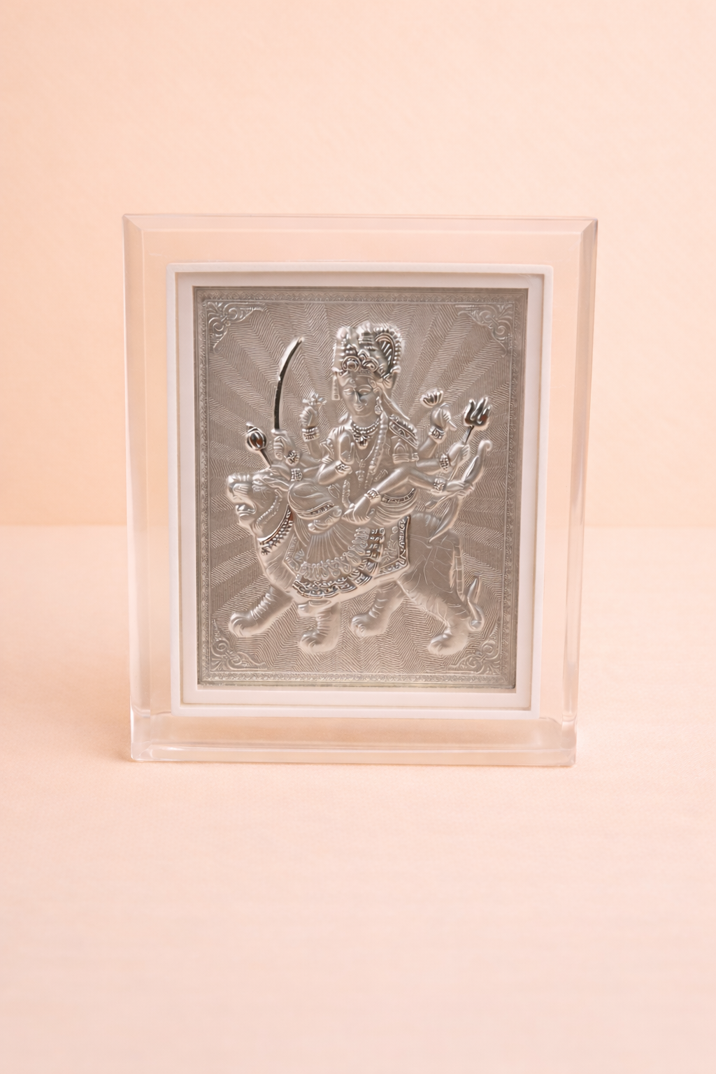 Pure Silver Durga Ma Photo Frame | 999 Silver Hallmarked