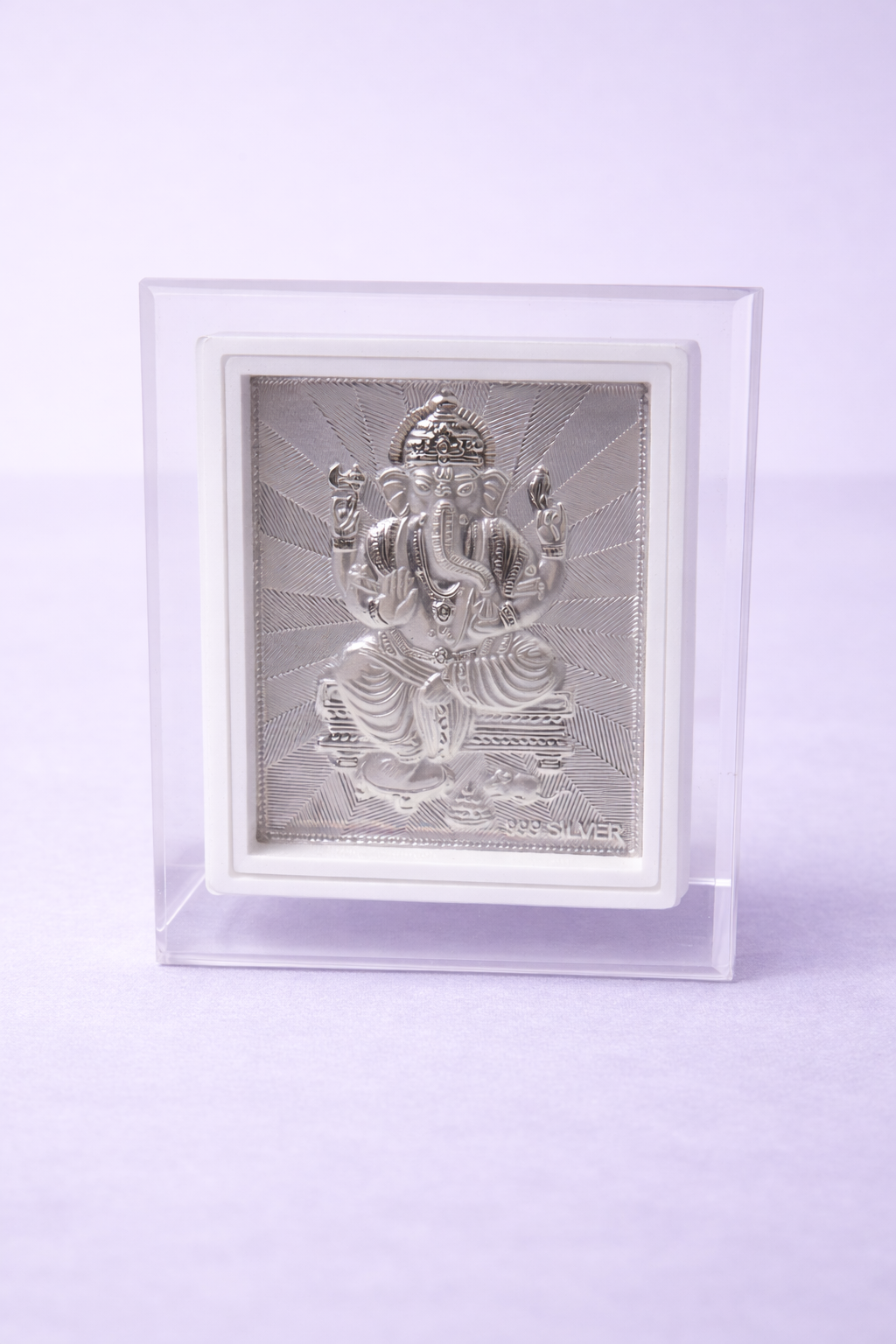 Pure Silver Ganesh Ji Photo Frame | 999 Silver Hallmarked | (Small)