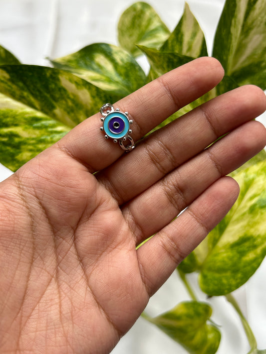Silver Evil Eye Ring Cosmic
