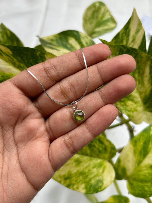 Silver Peridot Pendant