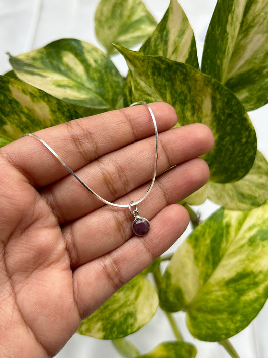Silver Garnet Pendant