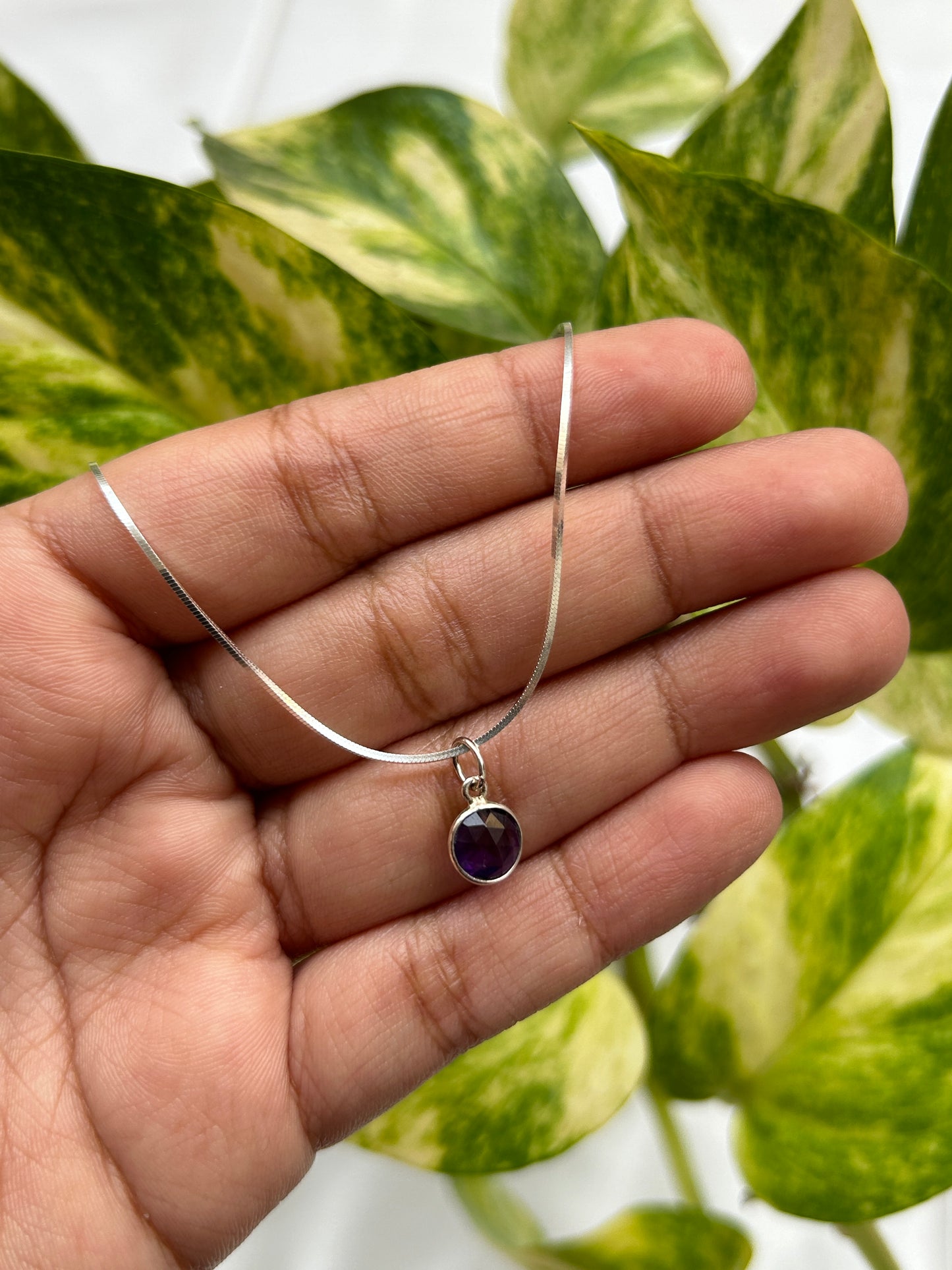 Silver Purple Amethyst Pendant