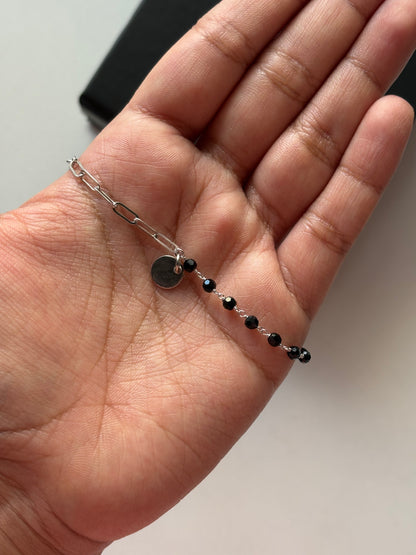 Silver Link & Bead Bracelet