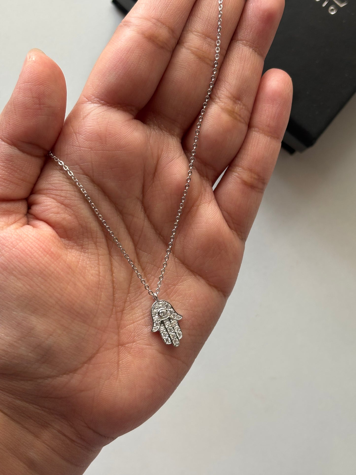 Silver Hand of Hamsa Necklace