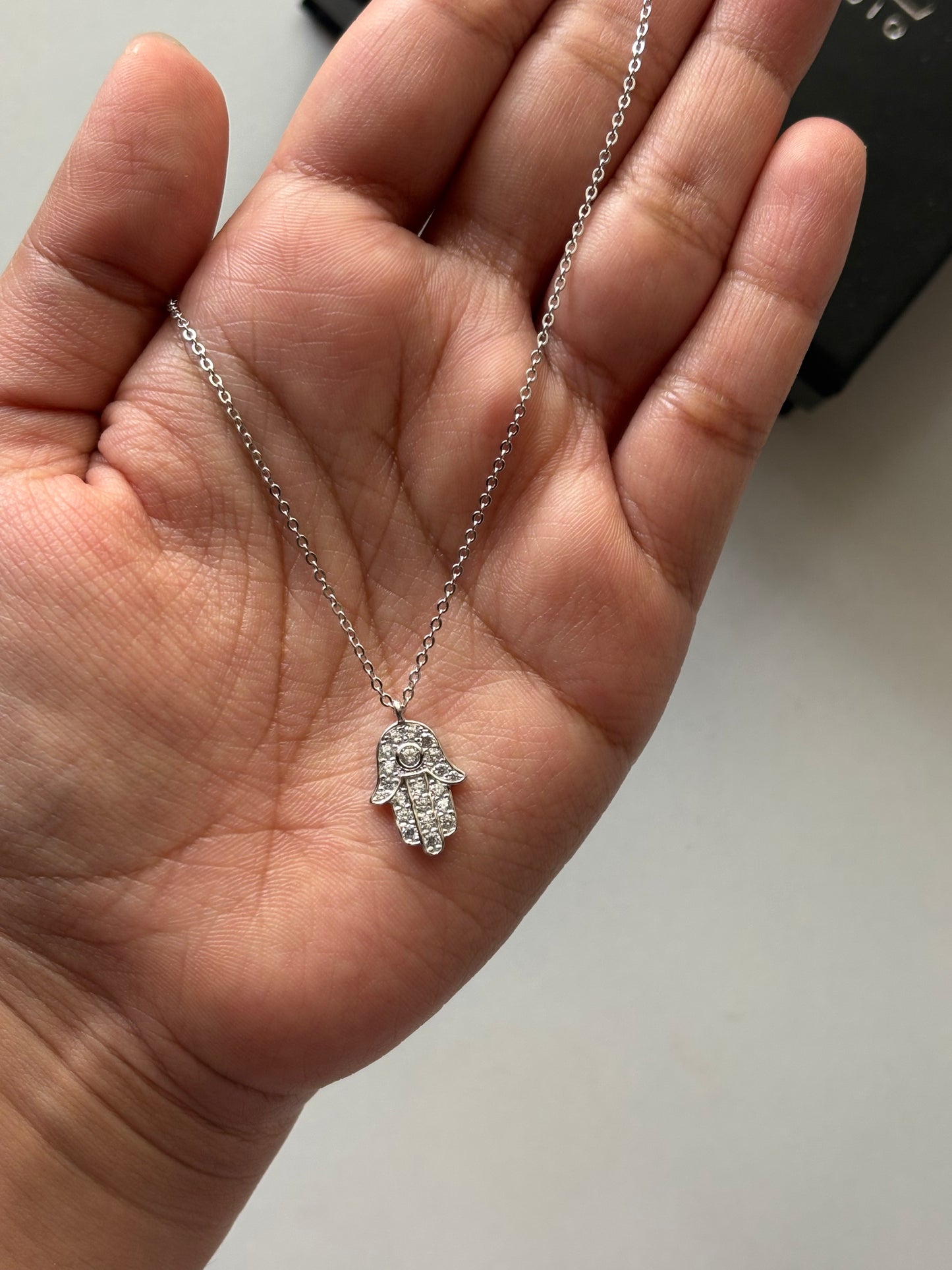 Silver Hand of Hamsa Necklace