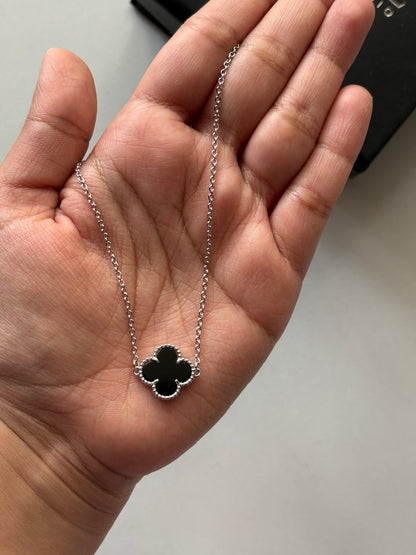 Silver Van Cleef Style Necklace