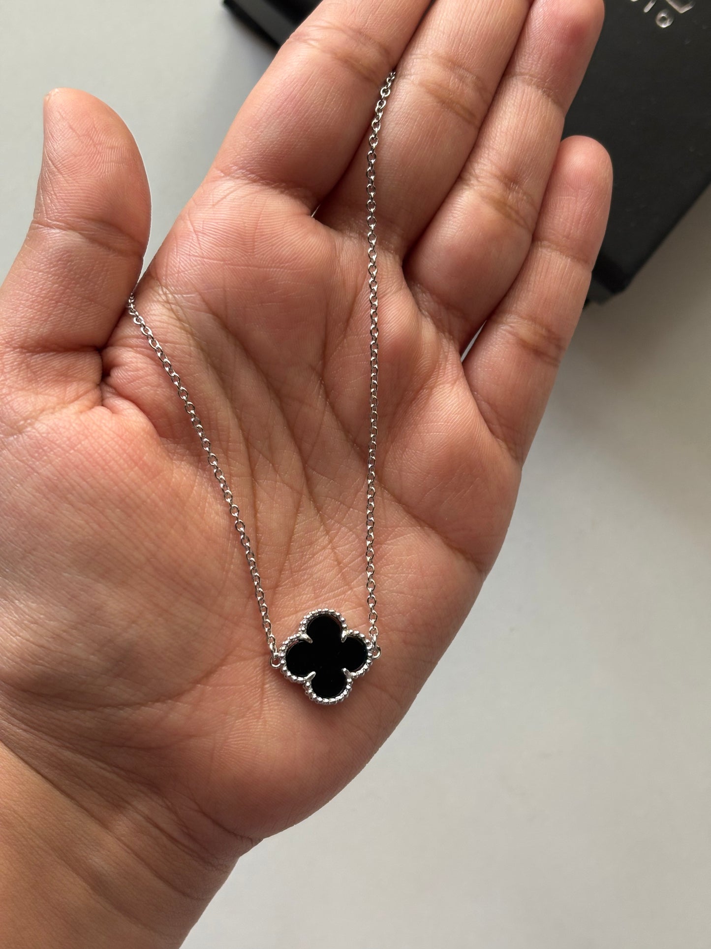 Silver Van Cleef Style Necklace