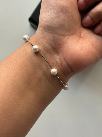 Silver Pearl Bracelet