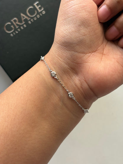 Silver CZ Circle Bracelet