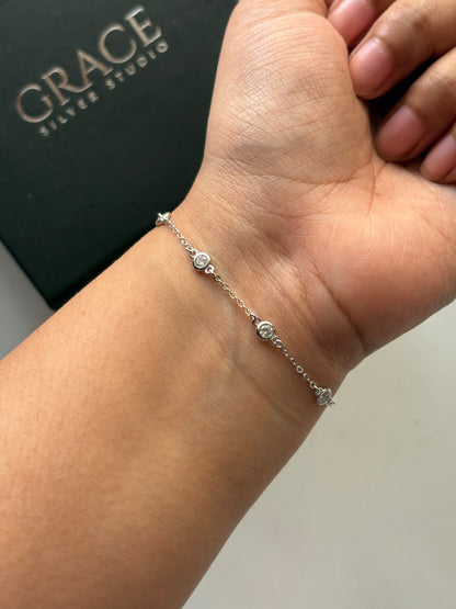 Silver CZ Circle Bracelet
