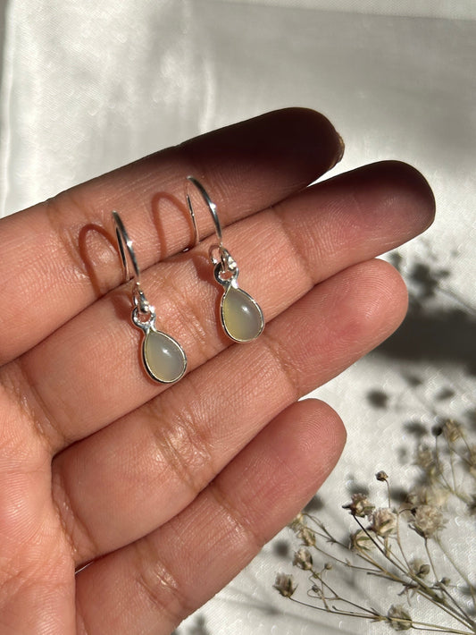 Silver Aventurine Dainty Earrings