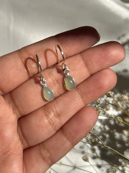 Silver Aventurine Dainty Earrings