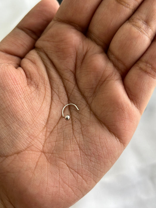 Silver Ball Wired Nose Pin