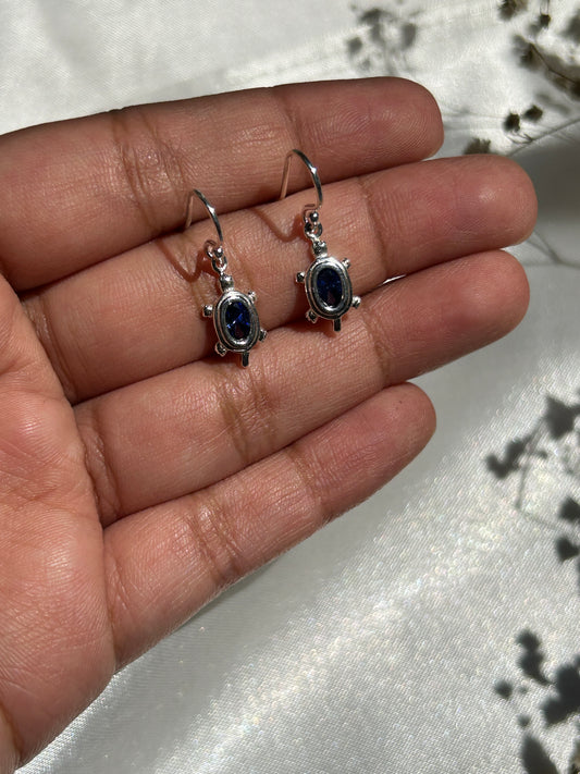 Silver Tanzanite Tortoise Earrings