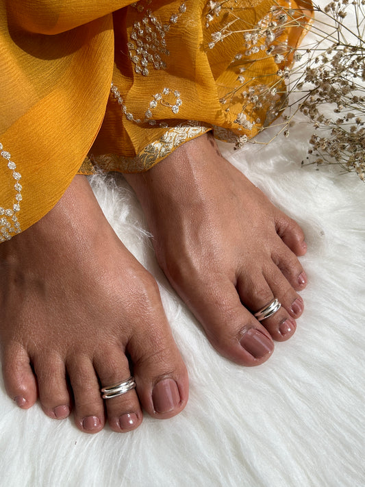Silver Double Band Toe Ring