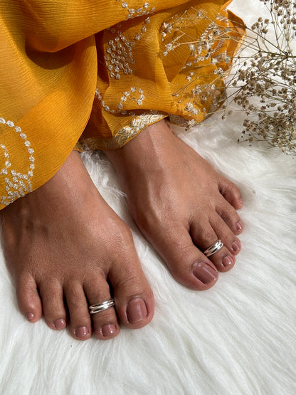 Silver Double Band Toe Ring