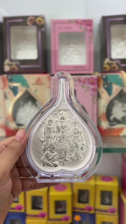 Pure Silver Ram Darbar Leaf Photo Frame | 999 Silver Hallmarked | (Medium)