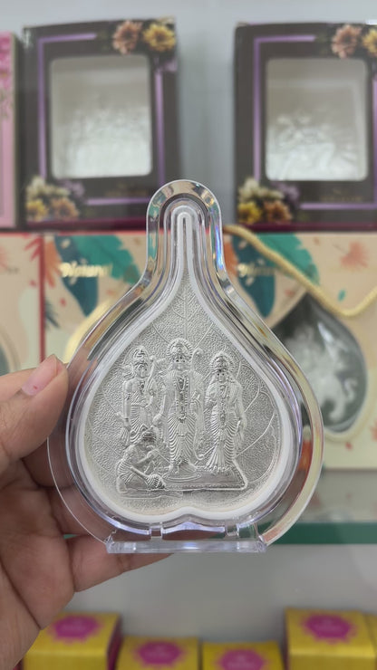 Pure Silver Ram Darbar Leaf Photo Frame | 999 Silver Hallmarked | (Small)